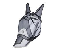 LeMieux 360 Vision Full Fly Mask - Antifaz para moscas - Se mantiene lejos de la cara - Orejas de malla - Gris - Mediana