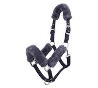 Lemieux Collar cómodo para Caballos - Azul Marino y Gris - Forro Polar Suave - Ajustable y Duradero - Completo