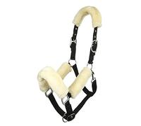 Lemieux Collar cómodo para Caballos - Negro/Natural - Forro Polar Suave - Ajustable y Duradero - COB