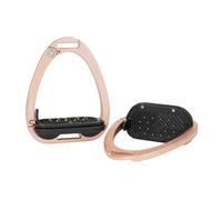 LeMieux Estribo de control vectorial, oro rosa, aluminio de grado aeronáutico, ligero, placa ergonómica