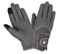 LeMieux Guantes de equitación unisex de malla 3D en gris, ligeros y transpirables, antideslizantes, talla M