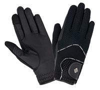 LeMieux Guantes de equitación unisex de malla 3D en negro, ligeros y transpirables, antideslizantes, talla M