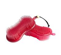 LeMieux Hippo Brush - Cepillo para el aseo de caballos dos en uno, color rosa, con cerdas suaves y esponja de goma, talla única