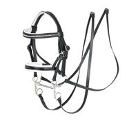 Lemieux Hobby Horse Double Bridle Black - Cuero con dlares funcionales - dos juegos de riendas y dos bits - Toy educativo - adecuado para mayore