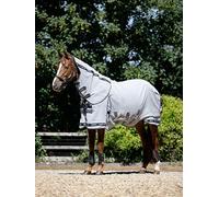 LeMieux Kudos Gladiator Fly Blanket - Cuello desmontable - Sábana para caballo ecuestre - Gris - 81 pulgadas