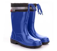 LEMIGO Botas de Goma Unisex para Niños y Niñas Botas de Lluvia con Vira KIM 20-35 EU (Azul, 23)
