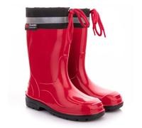 LEMIGO Botas de Goma Unisex para Niños y Niñas Botas de Lluvia con Vira KIM 20-35 EU (Rojo, 29)