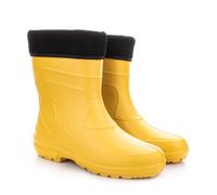 LEMIGO Damen Gummistiefel Jessy aus Schaumstoff sehr leicht (Giallo Grau, 38 EU)