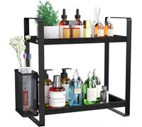 LEMIKKLE Organizador de baño para encimera, organizador de perfume para el cuidado de la piel, organizador de mostrador, bandeja de estante de madera para tocador, almacenamiento y organización para