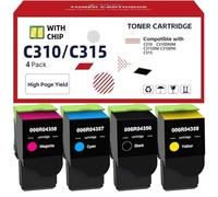 Leming Paquete de 4 cartuchos de tóner C310 C315 con chip de repuesto para tóner Xerox 006R04356 006R04357 006R04358 006R04359 C310 compatible con Xerox C310 C310DNI C315 C315DNI I Impresora (B/C/) M