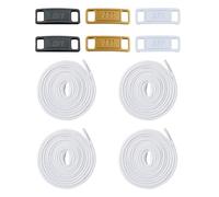 LEMLIN Juego de 4 pares de cordones planos para zapatos Air Force 1, 6 piezas de metal para zapatillas de deporte, charms de zapatos, kits de bricolaje, multicolor, Reguläre Größe