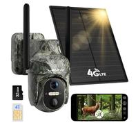 LEMNOI 4G LTE Cámara Vigilancia Solar con Tarjeta SIM Preinstalado, 4G Cámara Seguridad Exterior con Detección con Visión Nocturna en Color Starlight, PTZ 360°, Audio Bidireccional, IP66 Impermeable