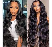 Lemoda Pelucas brasileñas de cabello humano sin procesar con encaje frontal de 13 x 6 pulgadas, densidad del 210%, 12A, 13 x 6HD, encaje frontal transparente