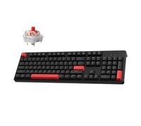 LEMOKEY X3 Teclado mecánico para juegos con cable, diseño 100% con teclado programable QMK/VIA, interruptor rojo, retroiluminación roja para Windows