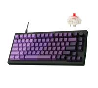 LEMOKEY X4 75% QMK Teclado mecánico para juegos con cable, interruptor rojo | Retroiluminación roja orientada al sur, teclas PBT de doble disparo impresas lateralmente, tasa de sondeo de 1000 Hz