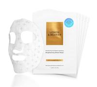 LEMON & BEAKER Mascarilla facial iluminadora, paquete de 5 - Hoja de gel de microcorriente con aceite esencial de Manuka, ácido hialurónico y complejo de gel blanqueador botánico eficaz de la piel