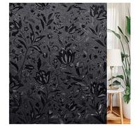 LEMON CLOUD Vinilos para Ventanas, Privacidad Esmerilado Estático Translucido Vinilo para Cristal No Adhesivo, Negro Tulip (60x200cm)