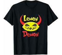 Lemon Demon Fruits Funny tee Round Neck Unisex Tops Men's 100% Cotton Short-Sleeve T-Shirts XL