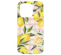 Lemon Fruit Summer Floral Citrus Vintage Pink Cute Carcasa para iPhone 15 Pro