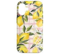 Lemon Fruit Summer Floral Citrus Vintage Pink Cute Carcasa para iPhone 16