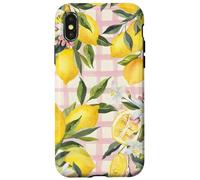 Lemon Fruit Summer Floral Citrus Vintage Pink Cute Carcasa para iPhone X/XS