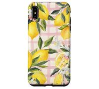 Lemon Fruit Summer Floral Citrus Vintage Pink Cute Carcasa para iPhone XS Max