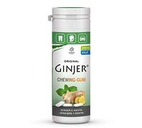LEMON PHARMA GINJER® Chicle de Jengibre con Menta - Sin Azúcar, Aspartamo ni Gluten - Endulzado con Xilitol y Stevia - Vegano - 30 g, Aprox. 20 Unidades