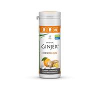 Lemon Pharma GINJER® Chicles de Jengibre-Naranja, 30 g - goma de mascar vegana sin azúcar, con jengibre natural y sabor refrescante a naranja, endulzada con xilitol y stevia