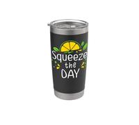 Lemon Squeeze the Day Sign,When Life Gives You Lemons Coffee Vaso térmico de acero inoxidable de doble pared