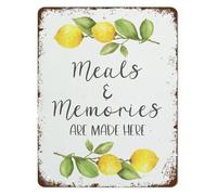 Lemon Themed Metal Tin Sign Vintage Farmhouse Wall-Art Decor for Kitchen Country Home Cafe Bar Garage 8 X 12 in