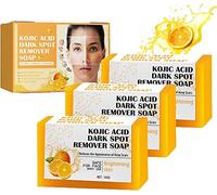 Lemon Turmeric Kojic Acid Soap,Kojic Acid Soap for Dark Spots, Turmeric Soap Bar, Kojic Acid Soap, Brightening Lemon Turmeric & Kojic Acid Soap, Remove Acne Blackheads Dark Spot (3pcs)
