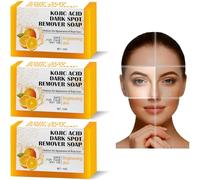 Lemon Turmeric Kojic Acid Soap,Orange Kojic Acid Soap,Brightening Lemon Turmeric & Kojic Acid Soap,Cleanser Bar Soap for Body and Face (3pcs)