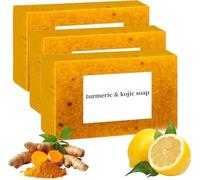 Lemon Turmeric Kojic Soap Fragrance, Lemon Turmeric Kojic Soap, Honey Glow Lemon Turmeric Soap for Face and Body (1, 3pcs)