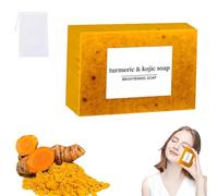 Lemon Turmeric Kojic Soap, Honey Glow Lemon Kojic Bar, Turmerics Soap Bar, for Face and Body for All Skin Types, Deep Cleaning, Moisturizing (1PC)