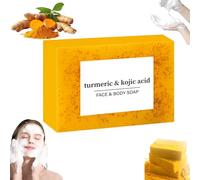 Lemon Turmeric Soap, Honey Glow Lemon Turmeric Kojic Acid Soap Bar, Beauty Bar for Facial and Body, Deep Cleansing Moisturizing (One box)
