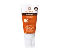 Ecran Sunnique - Fluido Protector Solar FPS 50 para Cuello y Escote, Protección UVB + UVA e IR-A, Refuerza las Defensas, Protege la Piel, Hidratación 24 h, Fórmula con VitEox 80 - 50 ml