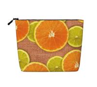 Lemons and Oranges - Bolsa organizadora de viaje para mujer, bolsa de cosméticos de cáñamo falso, gran capacidad, con cremallera
