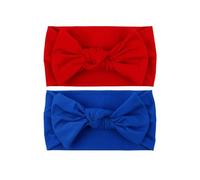 LemonSpace Diademas hechas a mano para el 4 de julio, para el Día de la Policía, elásticas, suaves, para recién nacidos, bebés, niñas y niños, diseños modernos y clásicos (azul rojo)