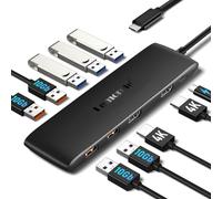 Lemorele 10Gbps Docking Station USB C para Ordenador Portátil, Hub USB C 10 en 1 con Dos Salidas HDMI, Concentrador Multipuerto con 4*USB 3.2 Gen2, 3*USB 2.0, 100W PD for MacBook/DELL/HP