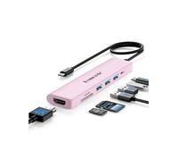Lemorele Adaptador multipuerto 7 en 1 con HDMI 4K, 1 USB 3.0 y 2 USB 2.0, PD de 100 W, SD/TF, estación de acoplamiento USB-C, compatible con MacBook Air/Pro, iPad, Windows, Steam Deck, Switch