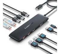 Lemorele Docking Station USB-C 10 en 1, 2 HDMI, 4 USB 10Gbps y PD 100W | 4 USB 3.1 Gen 2 + 3 USB 2.0; doble monitor y transferencias rápidas para SSD, almacenamiento y periféricos en portátil USB-C