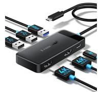 Lemorele Docking Station USB C - 6 en 1, Hub USB Dual Monitor con 2 HDMI 4K, 3 USB 3.0/2.0, PD 100W,Hub USB C/Docking Station for MacBook/DELL/Windows/HP/Surface