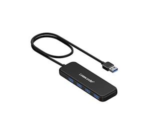 Lemorele Hub USB 3.0 - Concentrador Con 4 Puertos, Adaptador Ultrafino de Alta Velocidad 5Gbps Para PC Portátil, MacBook, iMac, Mac Pro/Mini, PS4, Xbox y Más (Cable 40cm)