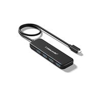 Lemorele Hub USB 3.0 - USB Hub con 4 Puertos USB 3.0, Concentrador Adaptador USB Hub Ultrafino de Alta Velocidad-5Gbps para PC, Portátil, MacBook, iPad, Android, PS4, Xbox, y más (Cable-38.3cm)