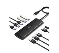 Lemorele Hub USB C 10Gbps, Docking Station 10 en 1 Doble HDMI, Adaptador Triple Pantalla con 4USB-A 3.2 Gen2, 100W PD, 3USB 2.0, USB C Hub para MacBook Pro/Air, DELL, HP, Laptops Type C