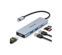 Lemorele Hub USB-C 5 en 1, HDMI, 2 USB-A y Lectores SD/TF para Portátil | Formato compacto con 2 puertos USB 2.0; amplía portátiles y tablets USB-C para pantalla, tarjetas, trabajo, estudio y viaje