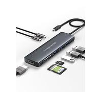 Lemorele Hub USB C 8 en 1 - Adaptador Multipuerto Con HDMI 4K, 3 USB 3.0, Puerto de Datos, PD 100W, SD/TF - Estación de Acoplamiento Para MacBook Air/Pro