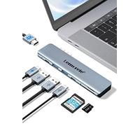 Lemorele Hub USB C Adaptador MacBook Pro/Air M1, 7 en 2 Aluminio Espacial Adaptador USB C Hub con HDMI 4K, 2 USB 3.0, PD100W, SD/TF, USB-C, para MacBook Pro M1 2021-2016, MacBook Air M1 2020-2016