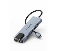 Lemorele Hub USB C con Ethernet, Adaptador USB C 5 en 1, Adaptador multipuerto con 4K HDMI, Ethernet LAN RJ45, 2 USB 3.0, PD 100W, Dock USB C para MacBook Pro/Air, ChromeBook, Switch, etc