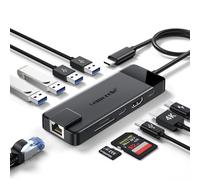 Lemorele Hub USB C Ethernet 1000M -10 EN 1, Docking Station con HDMI 4K, 4 USB 3.0/2.0, PD 100W, SD/TF, USB-C Dato 3.0, Adaptador para Macbook Air/Pro, Chromecast, Windows